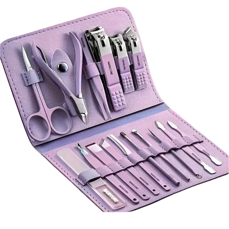 16-Piece Premium Stainless Steel Manicure & Pedicure Kit