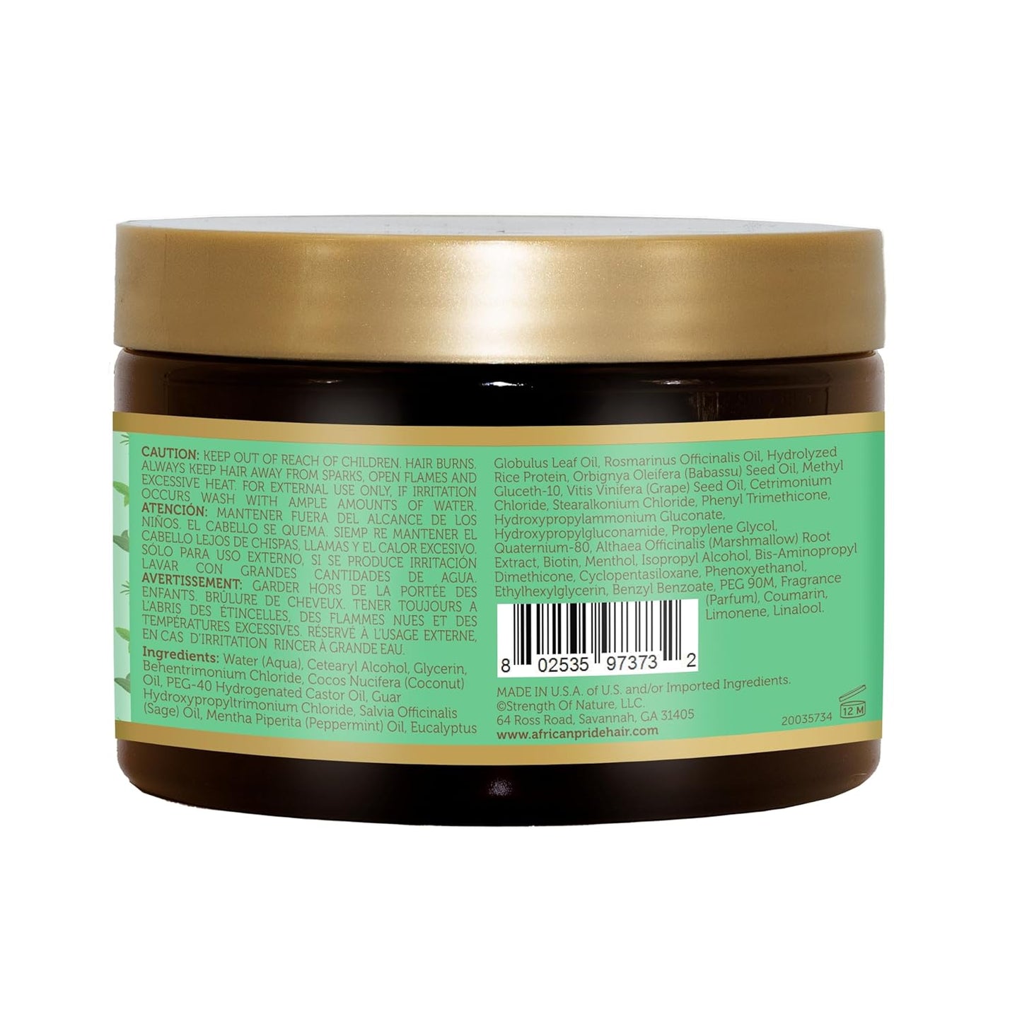 AFRICAN PRIDE Peppermint, Rosemary & Sage Strengthening Mask (12oz) African Pride