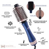 ANNIE Hot & Hotter One Step Hair Styler & Dryer 4 in 1 (BLUE)