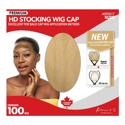 KIM & C Premium HD Stocking Wig Cap Bulk Pack (100pcs) Kim & C