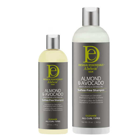 DESIGN ESSENTIALS Almond & Avocado Moisturizing & Detangling Sulfate-Free Shampoo