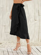 One Piece Tie Long Skirt Irregular Cover Hip Solid Color Skirt MK Smith's Shop