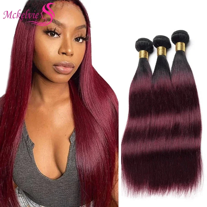 1B/99J Straight Bundles Human Hair