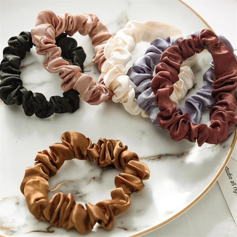 6Pcs Silk Hair Scrunchies