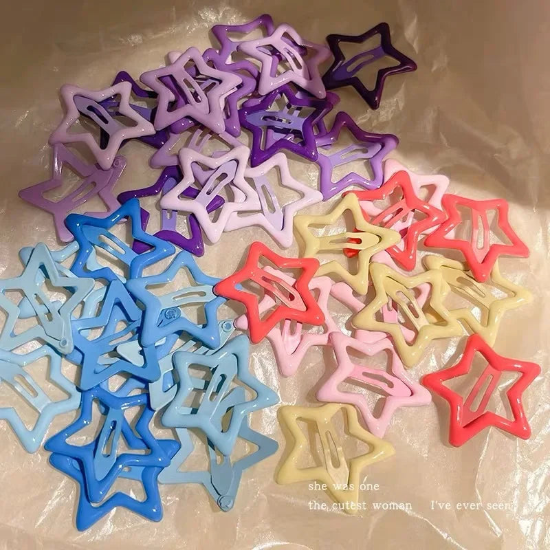 10pcs Star Heart Waterdrop Shape Hair Clips