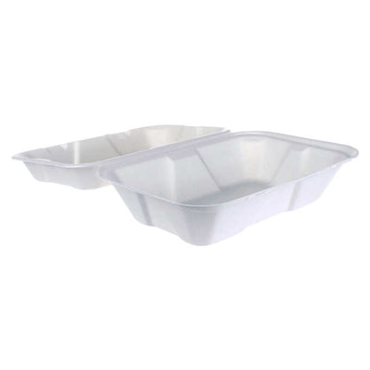 iEco Hinged Bagasse Containers 6 in × 9 in 2 packs of 50 IECO